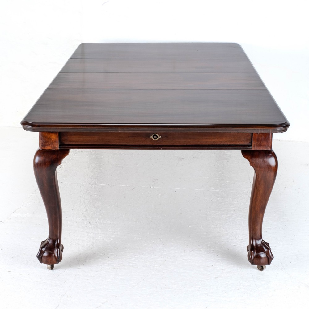 Chippendale Style Victorian Mahogany 8ft Extending Dining Table Claw & Ball Feet View VII