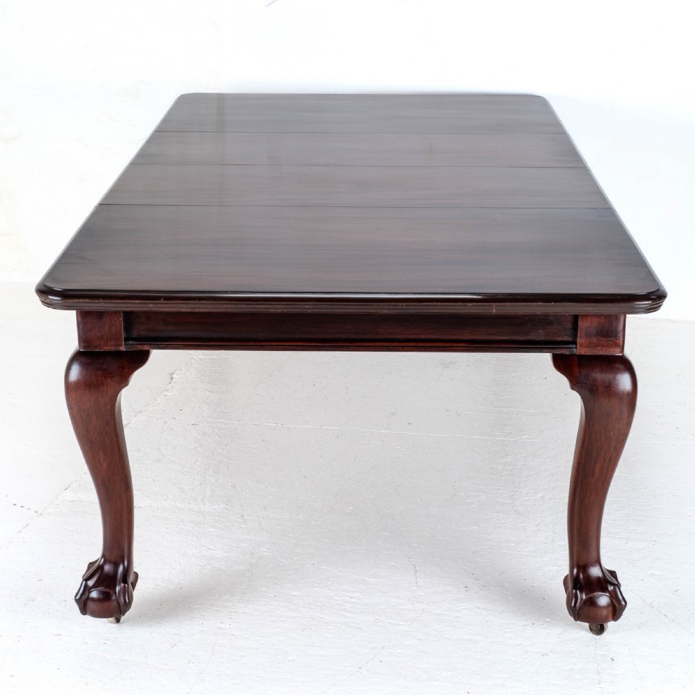 Chippendale Style Victorian Mahogany 8ft Extending Dining Table Claw & Ball Feet View VIII