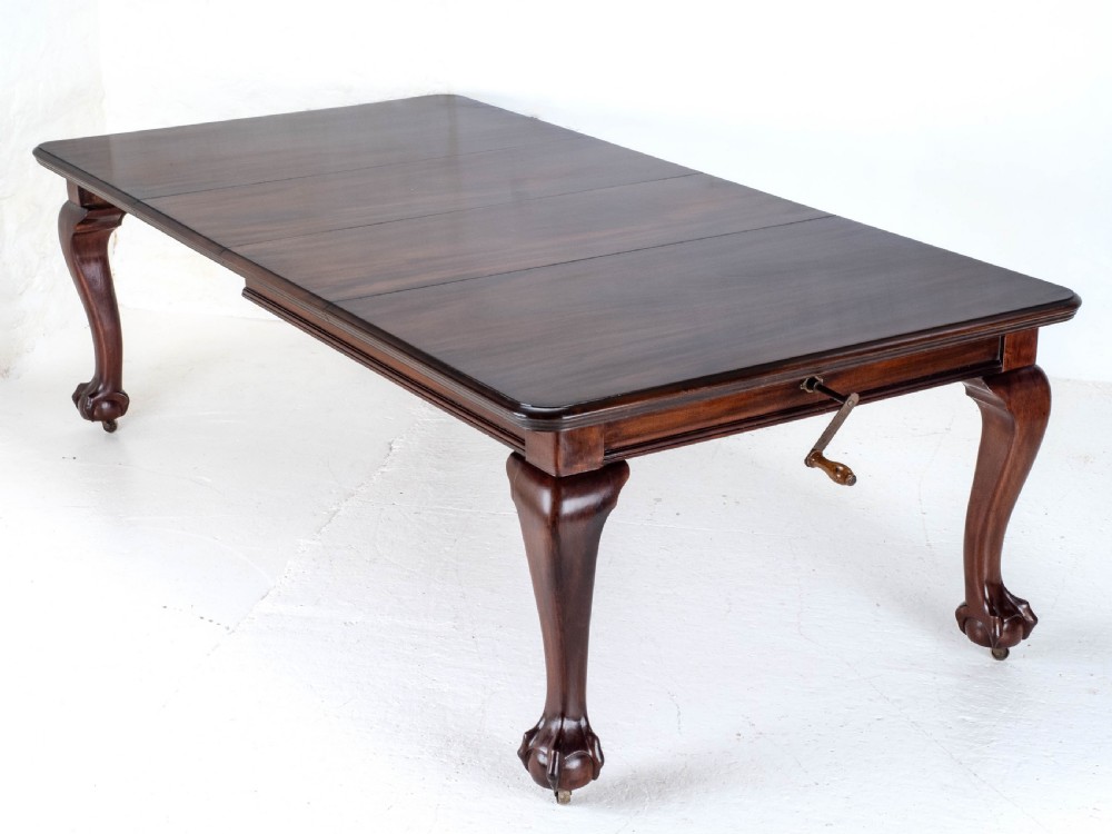 Chippendale Style Victorian Mahogany 8ft Extending Dining Table Claw & Ball Feet View IX