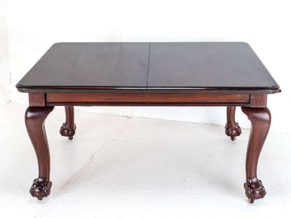 Chippendale Style Victorian Mahogany 8ft Extending Dining Table Claw & Ball Feet View XI