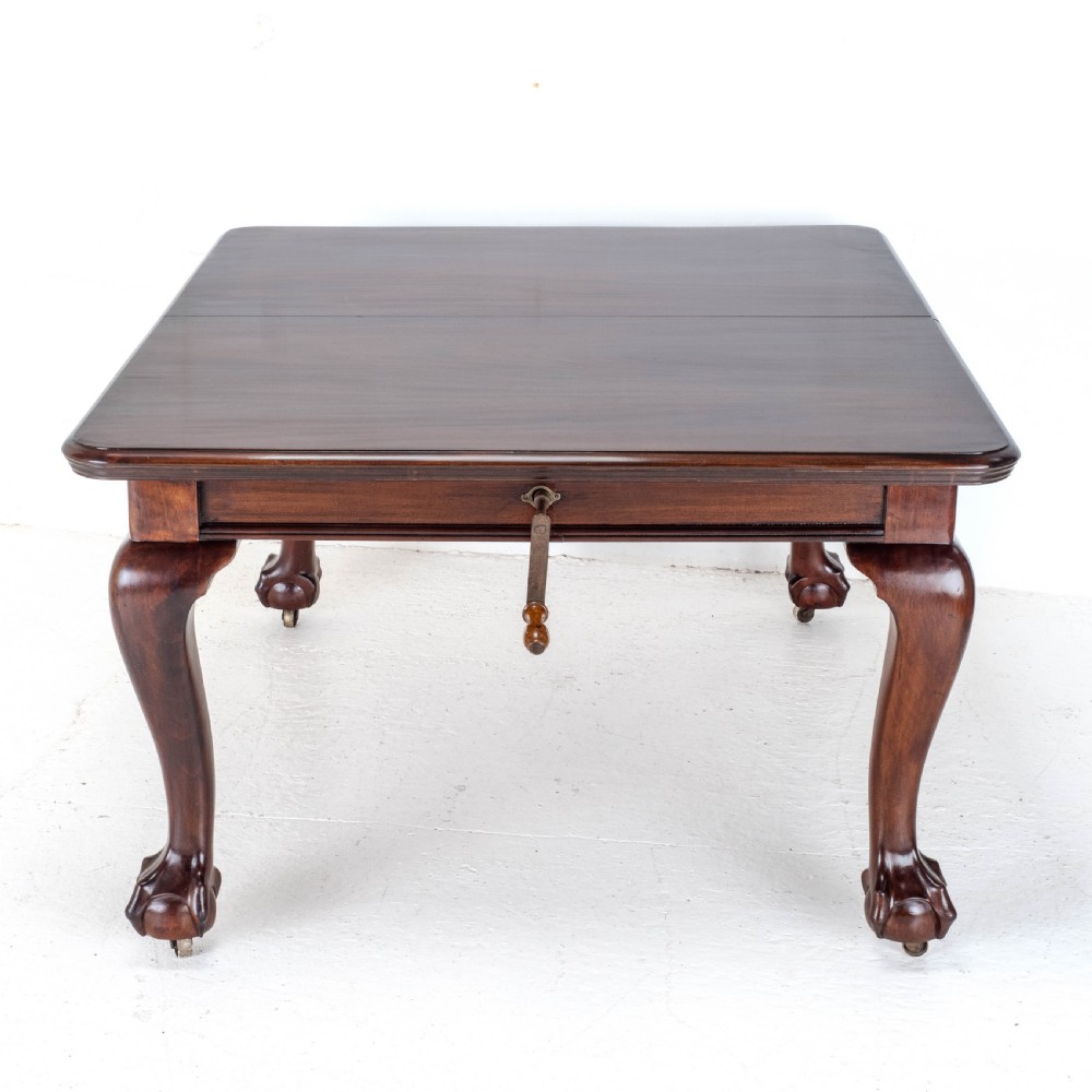 Chippendale Style Victorian Mahogany 8ft Extending Dining Table Claw & Ball Feet View XII