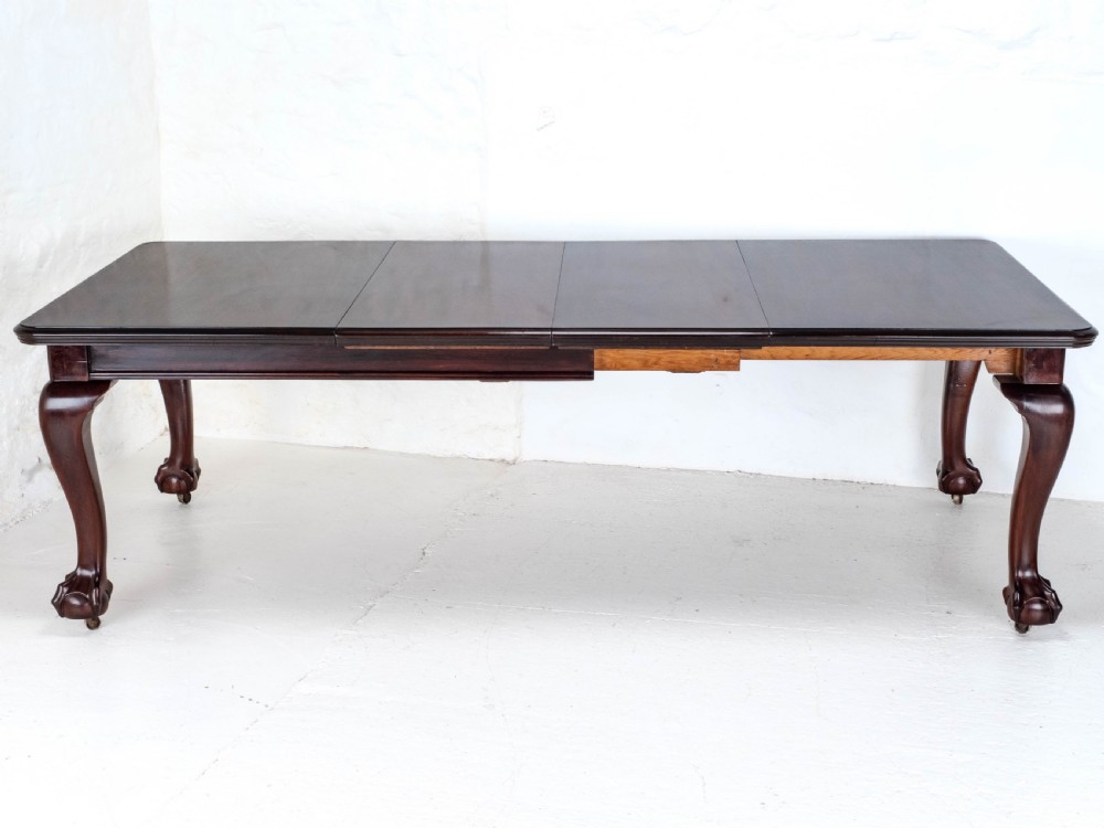 Chippendale Style Victorian Mahogany 8ft Extending Dining Table Claw & Ball Feet View XVI
