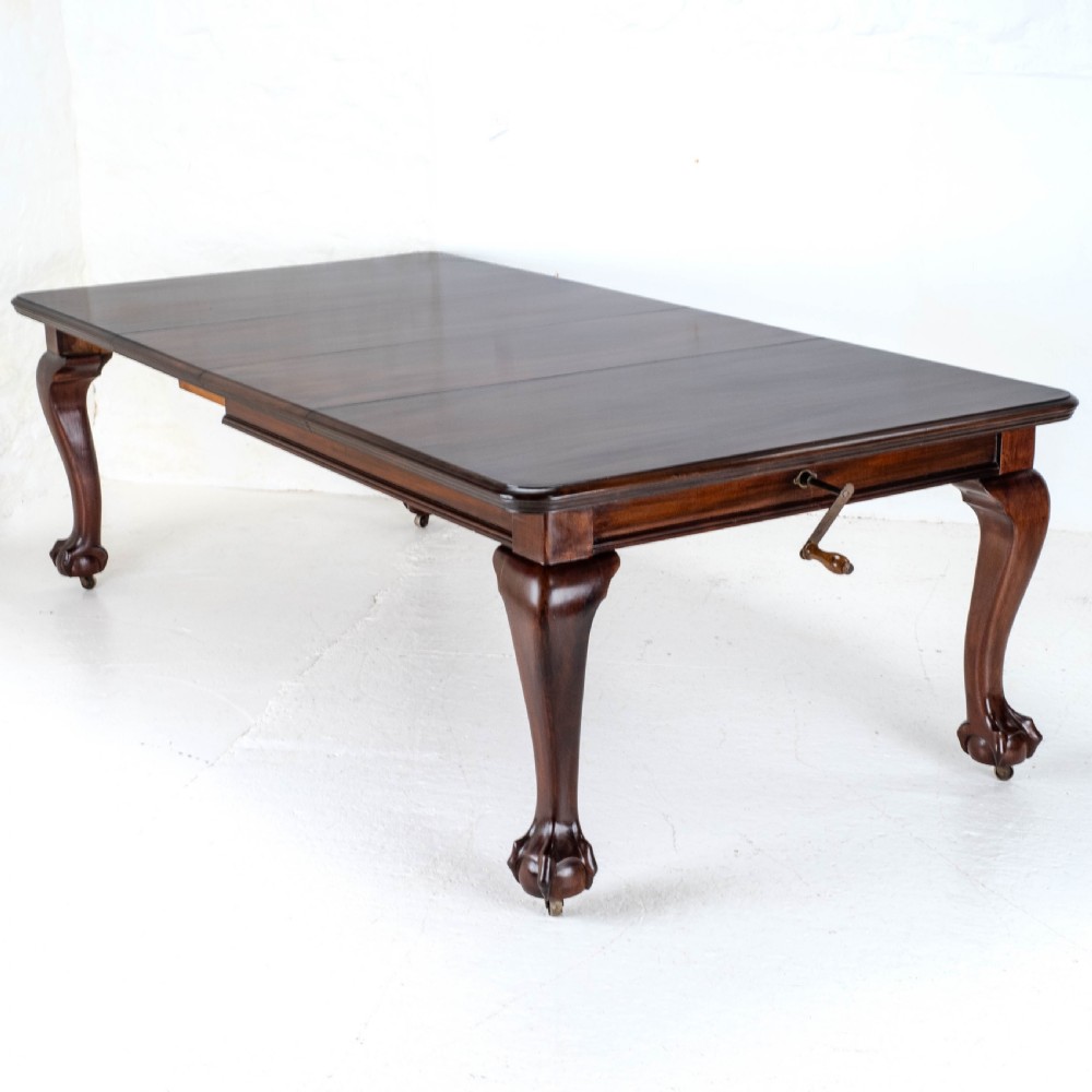 Chippendale Style Victorian Mahogany 8ft Extending Dining Table Claw & Ball Feet View XXI