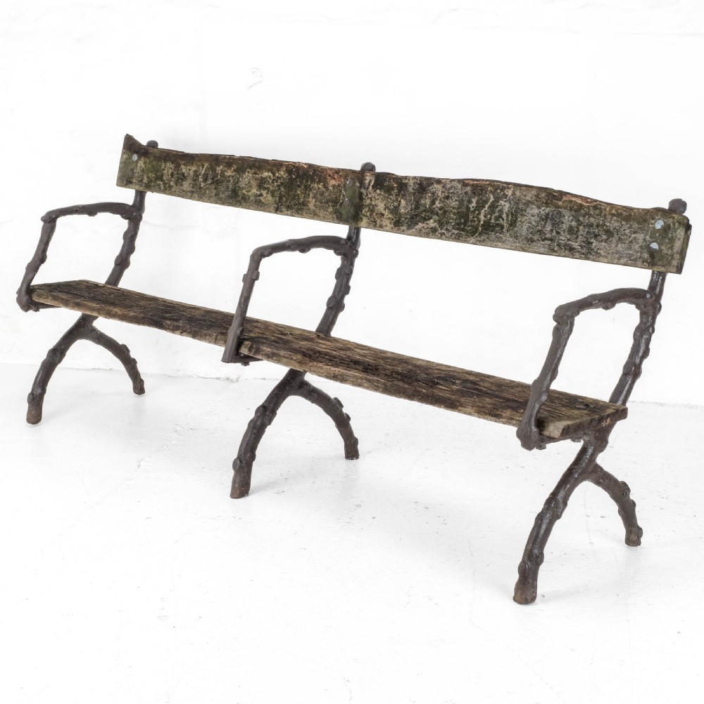 C19th Victorian Cast Iron & Oak 7 foot Garden Bench