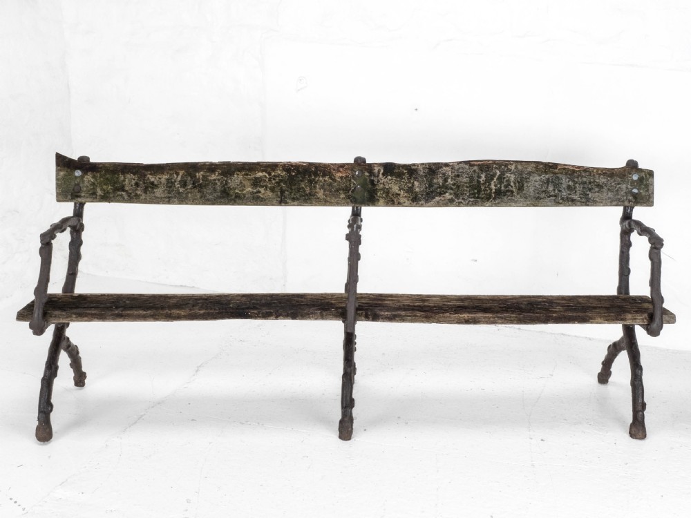 C19th Victorian Cast Iron & Oak 7 foot Garden Bench View IV