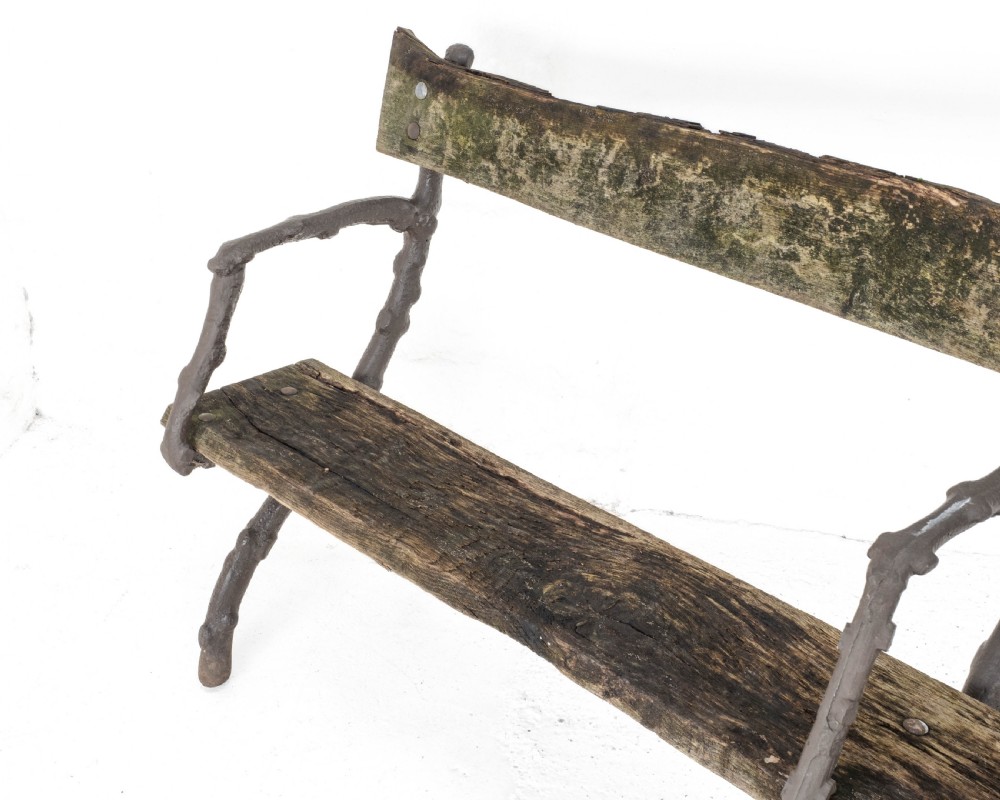 C19th Victorian Cast Iron & Oak 7 foot Garden Bench View VI