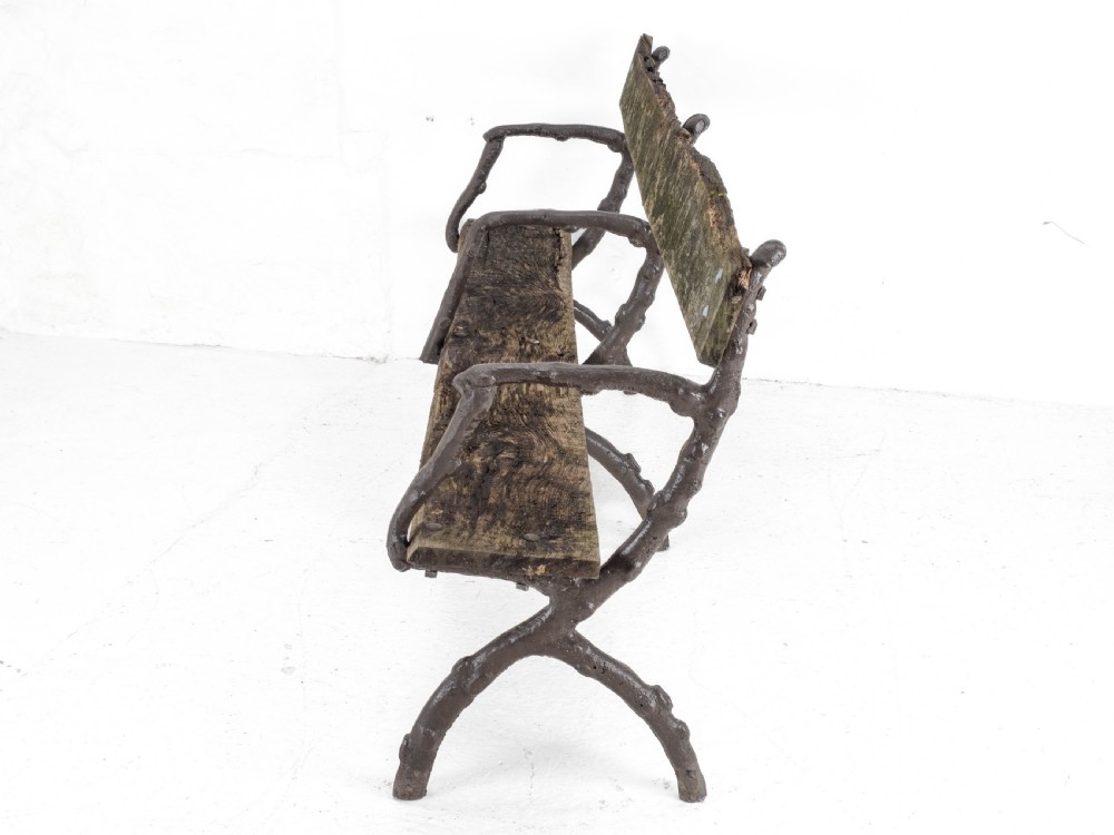 C19th Victorian Cast Iron & Oak 7 foot Garden Bench View VIII