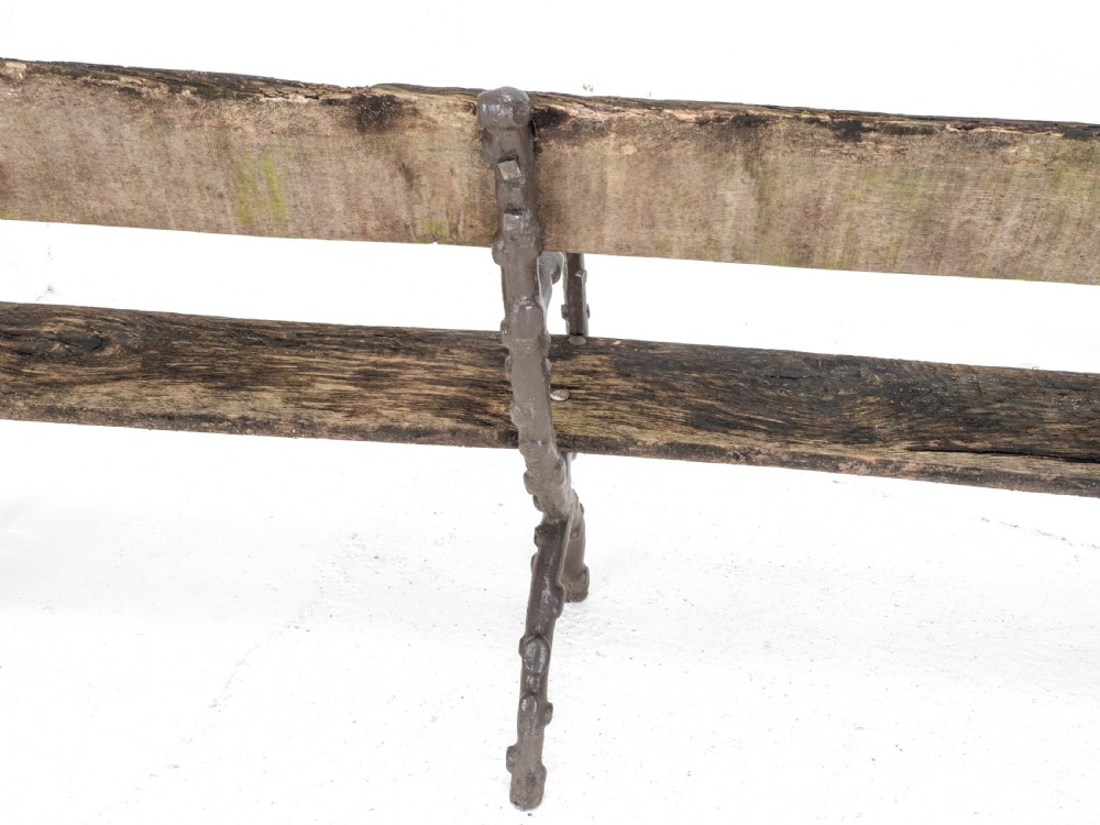 C19th Victorian Cast Iron & Oak 7 foot Garden Bench View XI