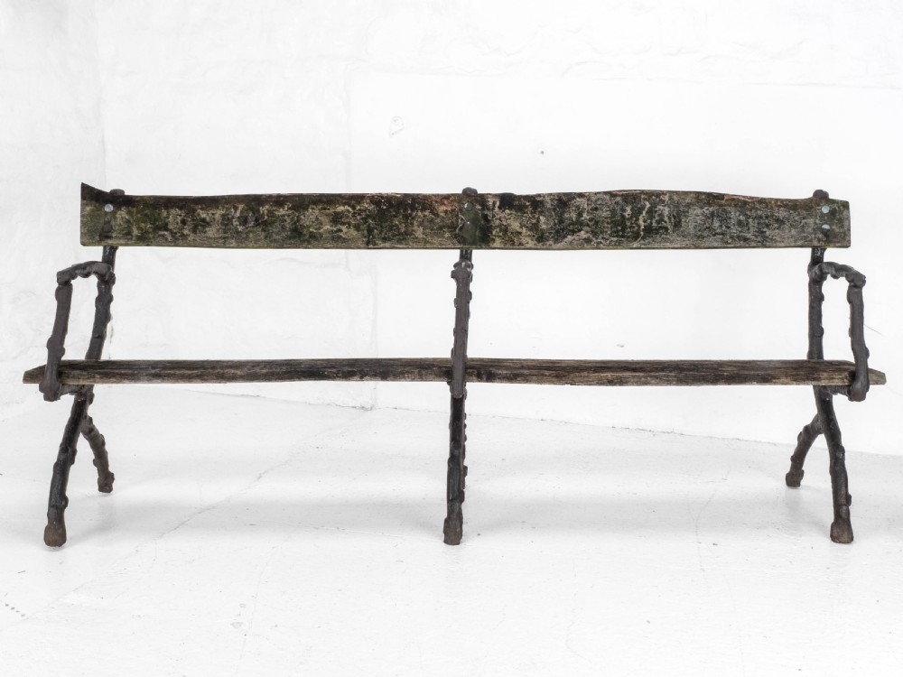 C19th Victorian Cast Iron & Oak 7 foot Garden Bench View XIV