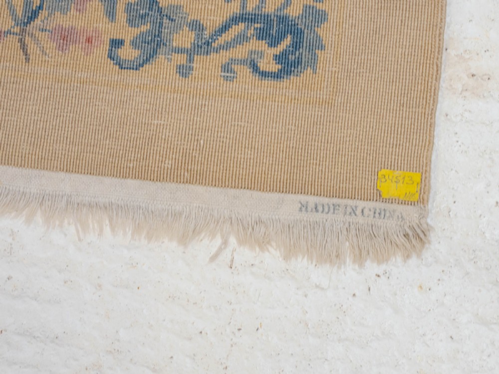 Chinese Art Deco Carved Cream Carpet C1930 11'7