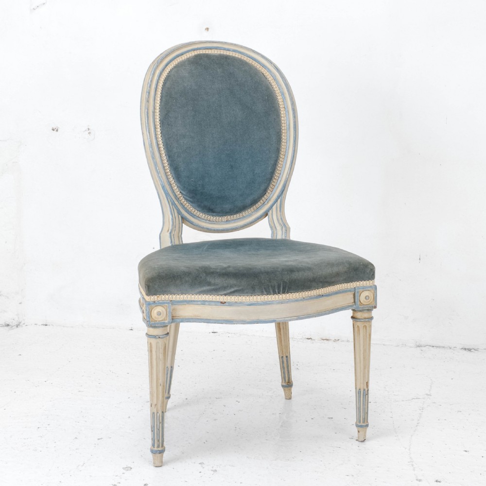 French Louis XIV Rococo Style Painted Upholstered Side Chair Early C20th View II