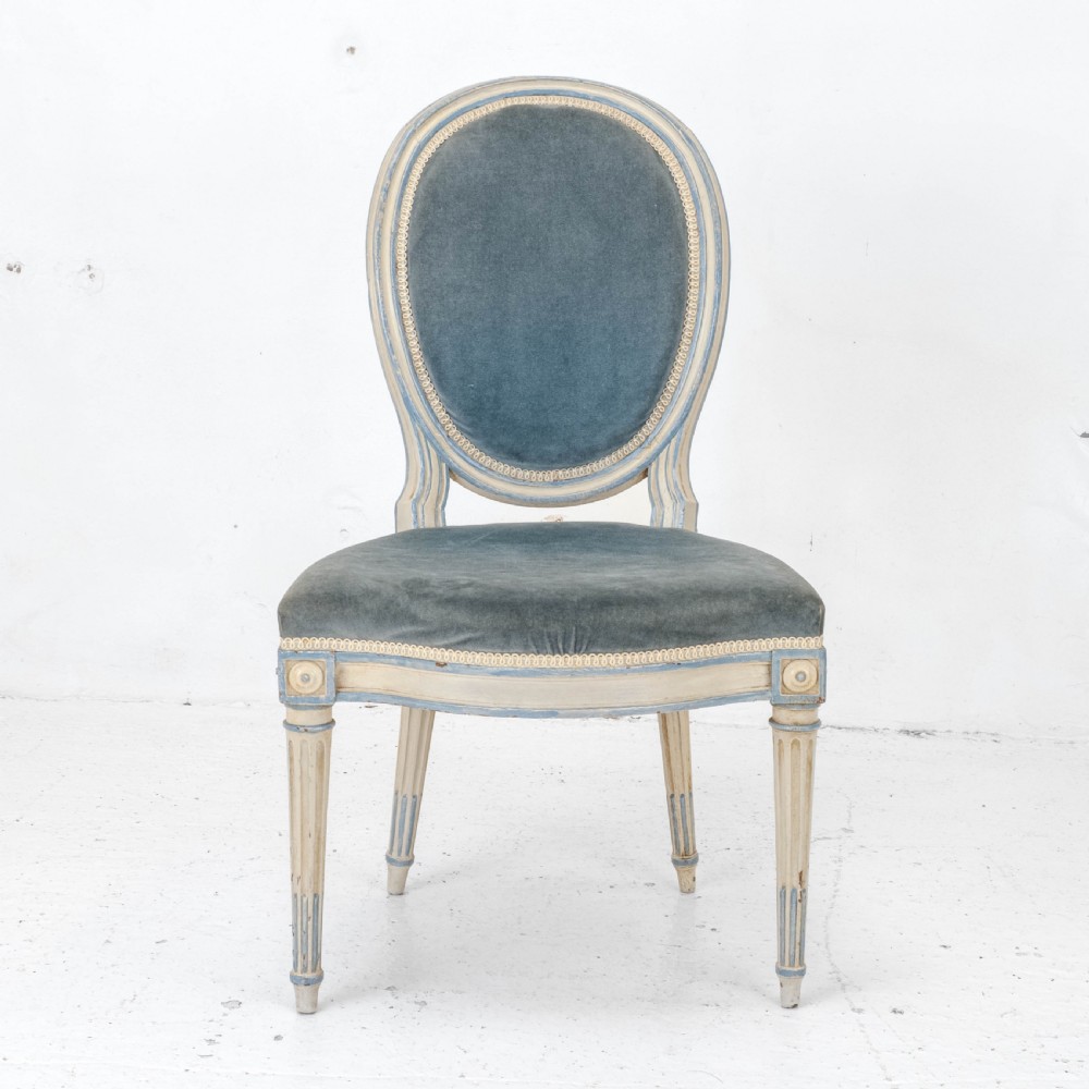 French Louis XIV Rococo Style Painted Upholstered Side Chair Early C20th View III