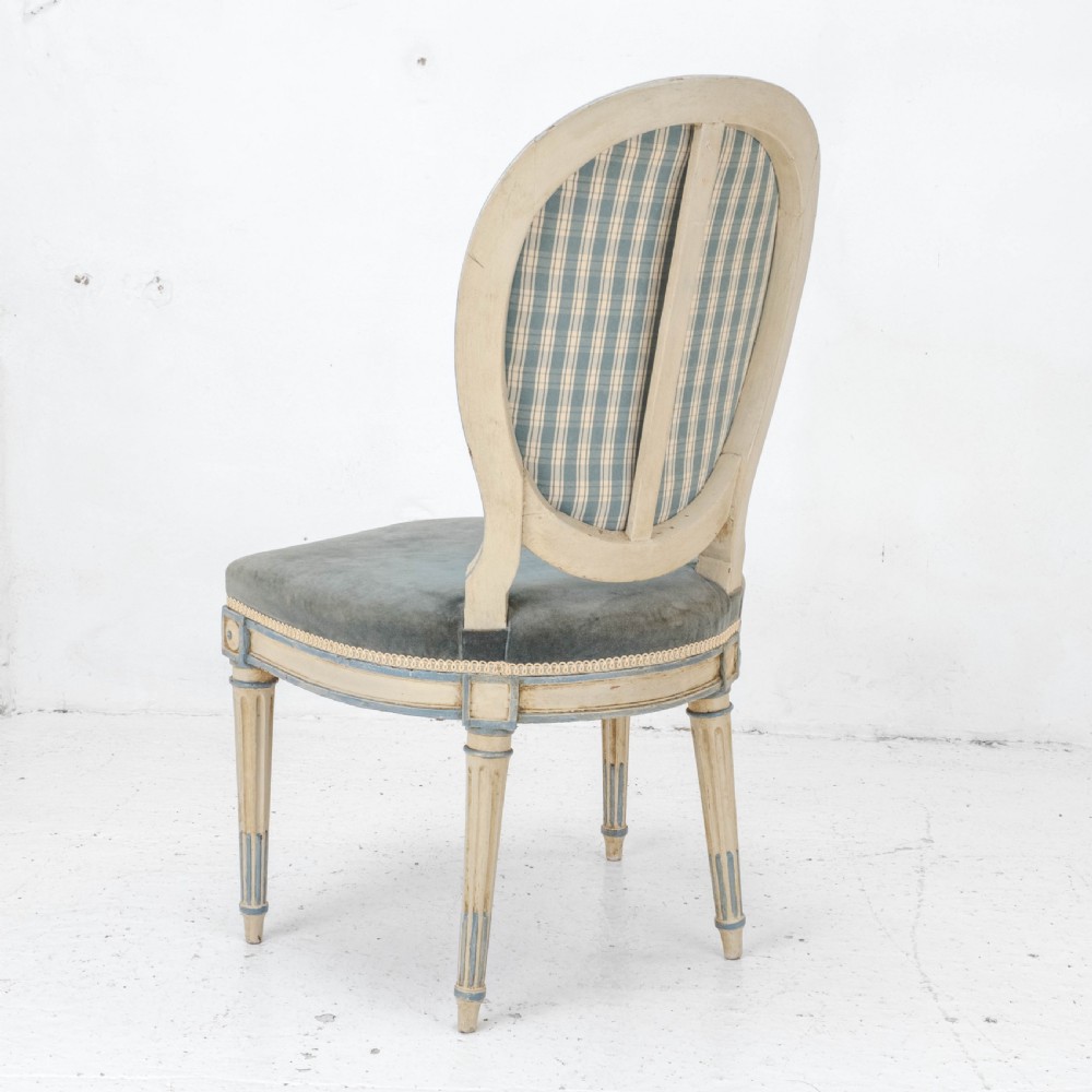 French Louis XIV Rococo Style Painted Upholstered Side Chair Early C20th View IV