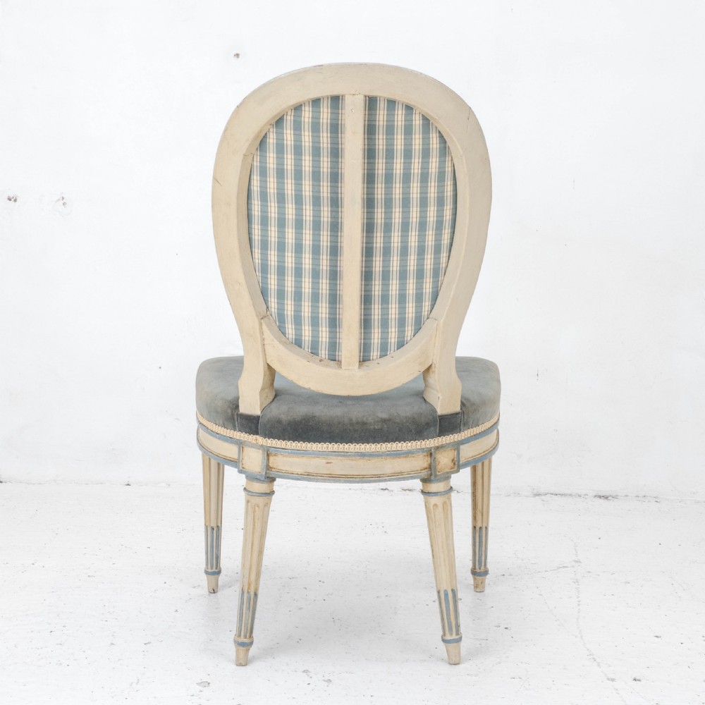 French Louis XIV Rococo Style Painted Upholstered Side Chair Early C20th View VI