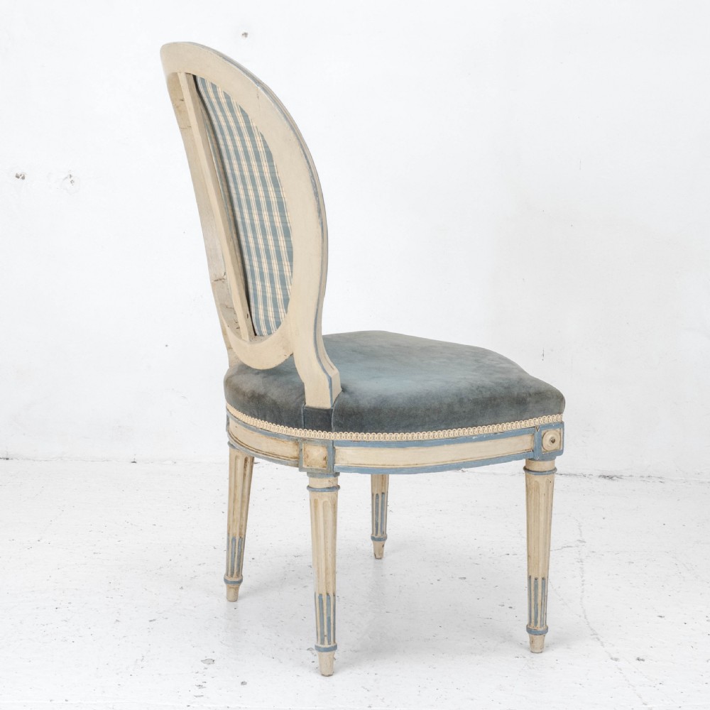 French Louis XIV Rococo Style Painted Upholstered Side Chair Early C20th View VII