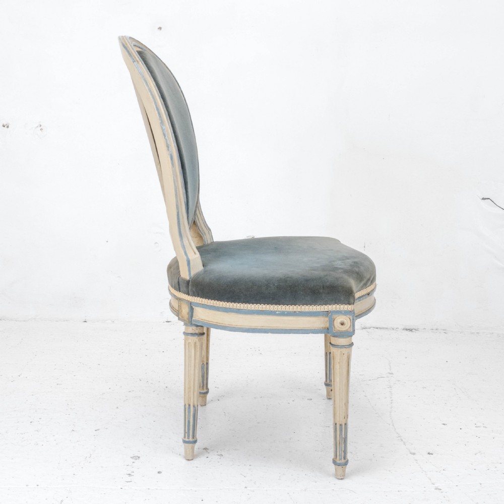 French Louis XIV Rococo Style Painted Upholstered Side Chair Early C20th View VIII