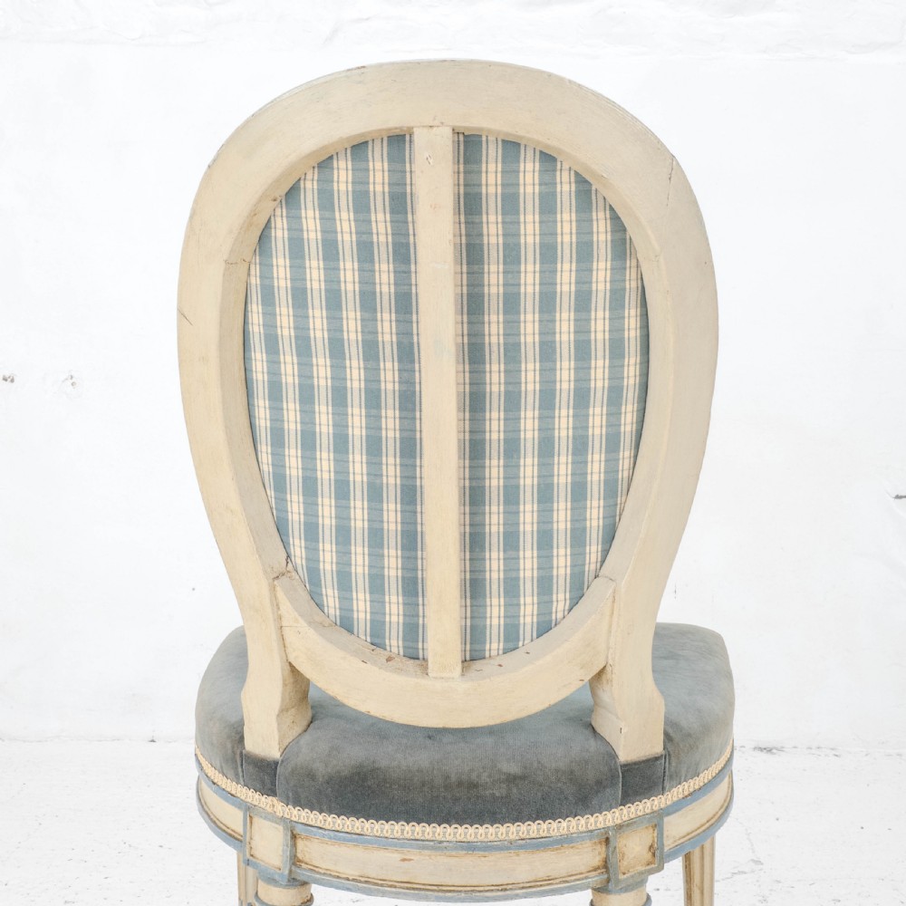 French Louis XIV Rococo Style Painted Upholstered Side Chair Early C20th View XIII