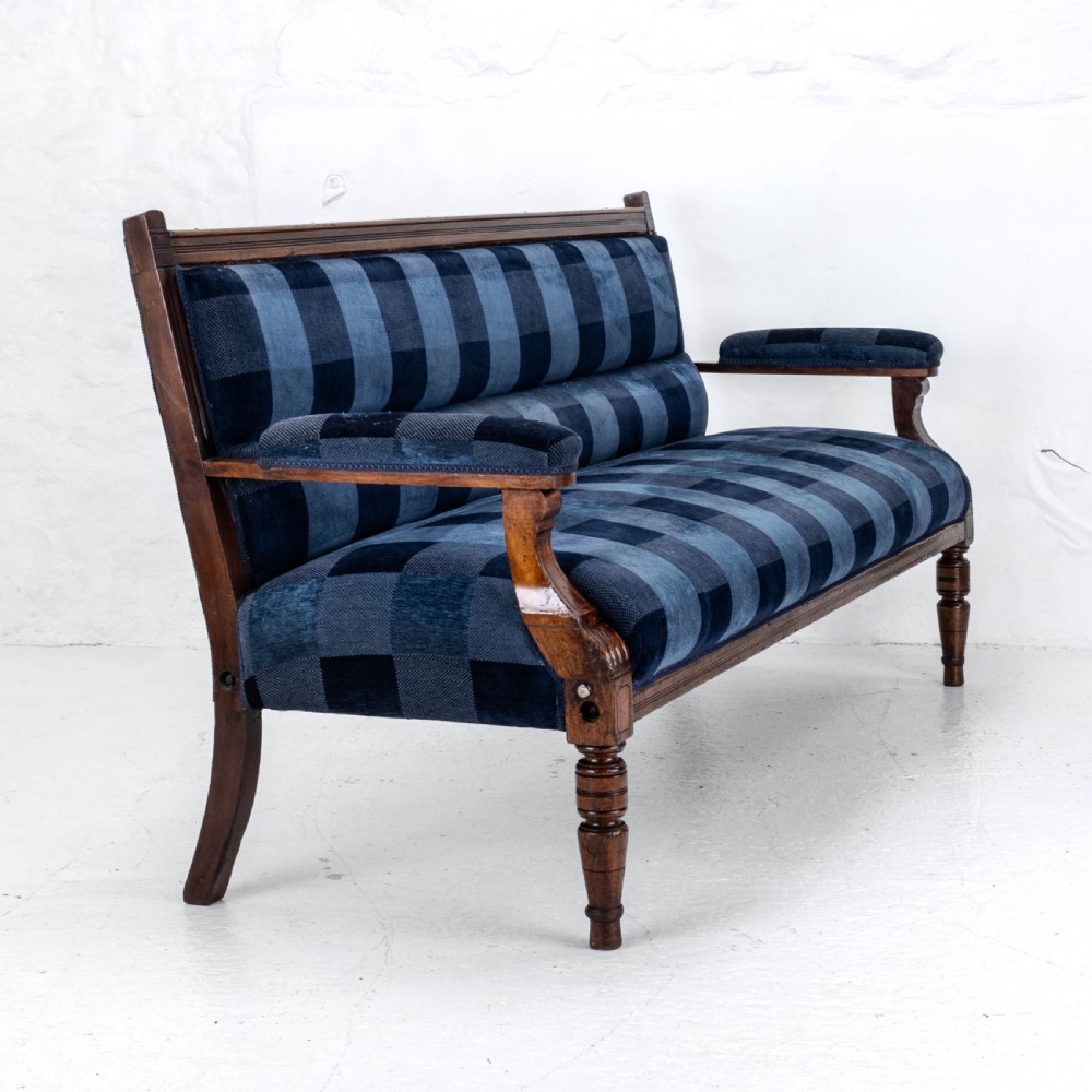 Victorian Mahogany Upholstered Club Bench Late C19th (Sofa, Settle) View IV