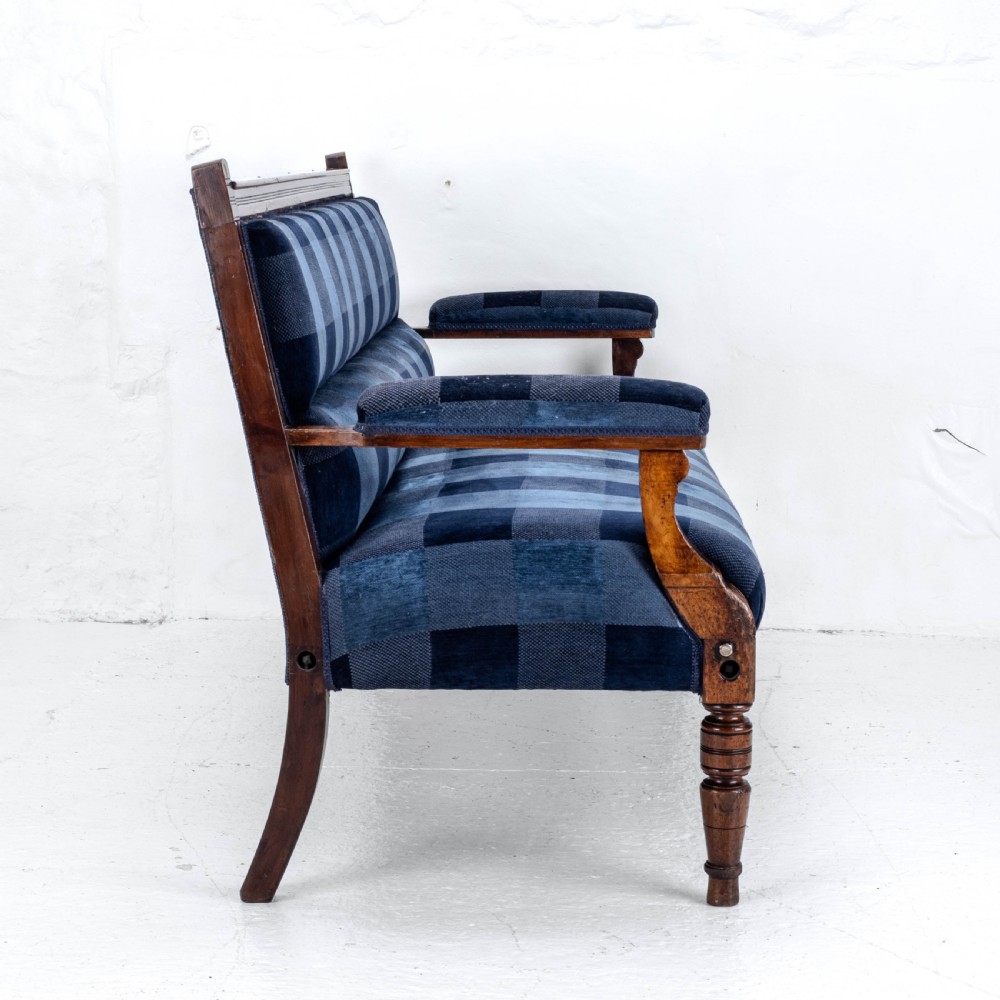 Victorian Mahogany Upholstered Club Bench Late C19th (Sofa, Settle) View VI