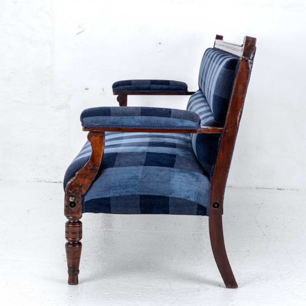Victorian Mahogany Upholstered Club Bench Late C19th (Sofa, Settle) View VII