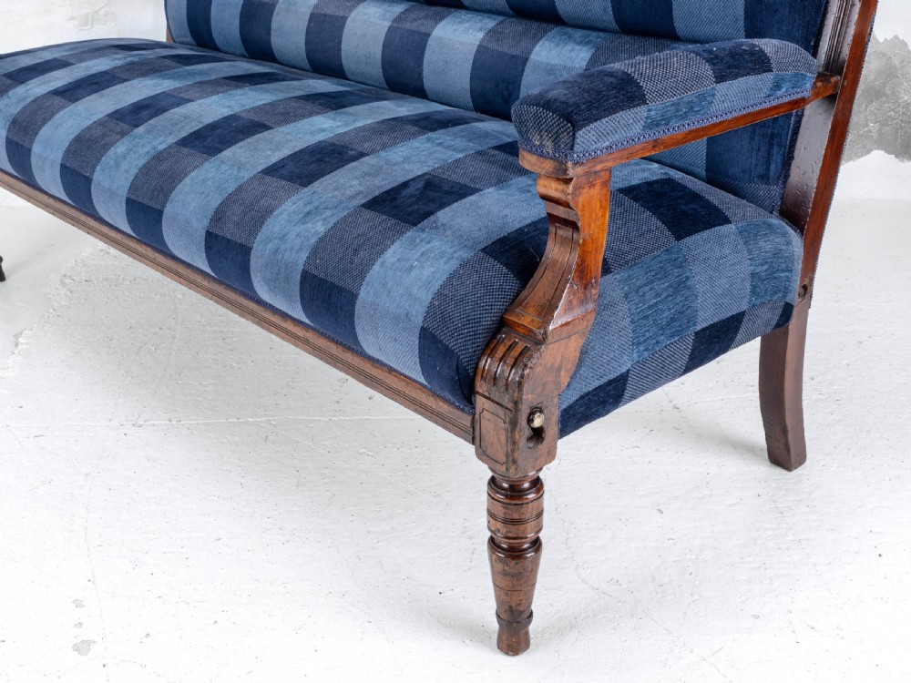 Victorian Mahogany Upholstered Club Bench Late C19th (Sofa, Settle) View XI