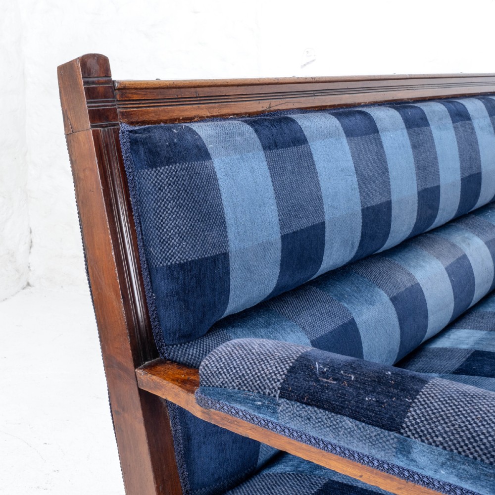 Victorian Mahogany Upholstered Club Bench Late C19th (Sofa, Settle) View XII