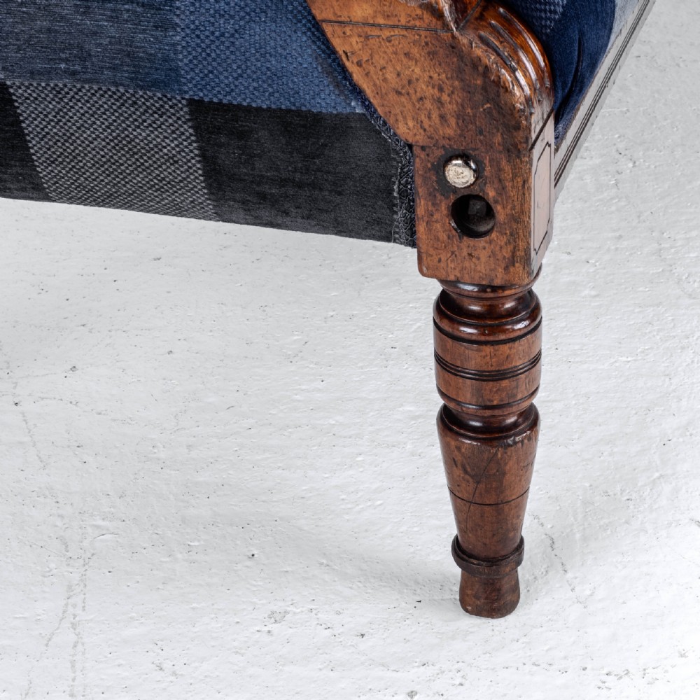 Victorian Mahogany Upholstered Club Bench Late C19th (Sofa, Settle) View XIV