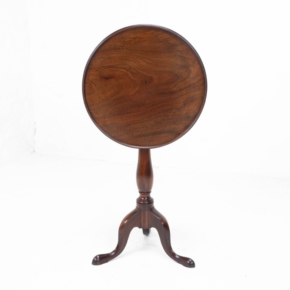 Georgian Mahogany Dish Top Tripod Wine Table C1800 (George III Tilt-top Side) View III
