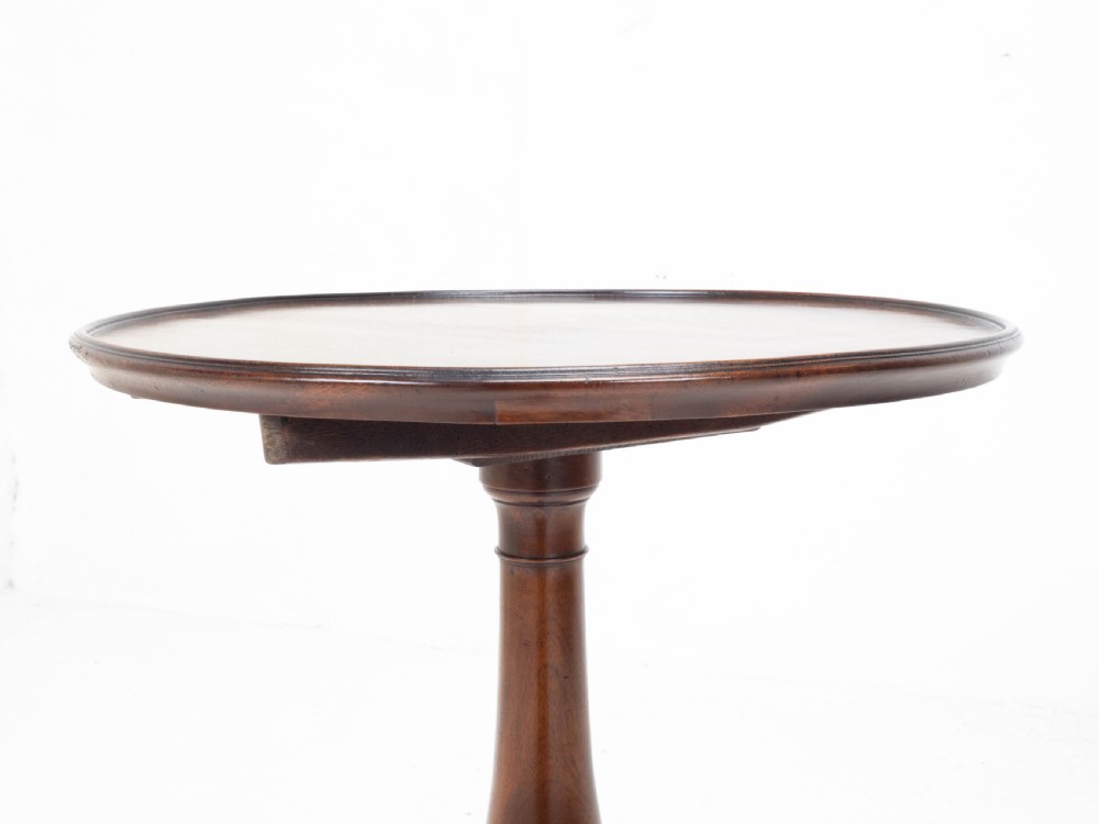 Georgian Mahogany Dish Top Tripod Wine Table C1800 (George III Tilt-top Side) View VI