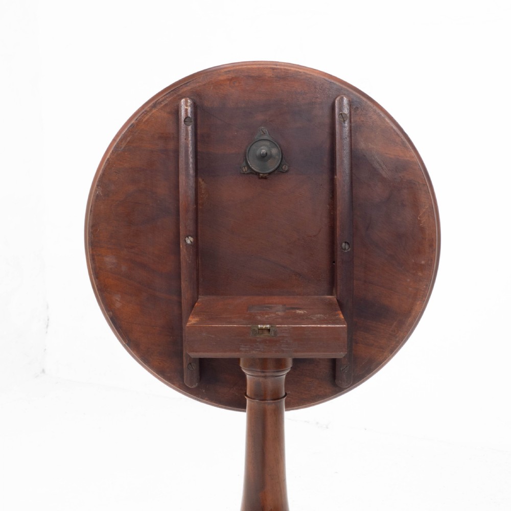 Georgian Mahogany Dish Top Tripod Wine Table C1800 (George III Tilt-top Side) View XV