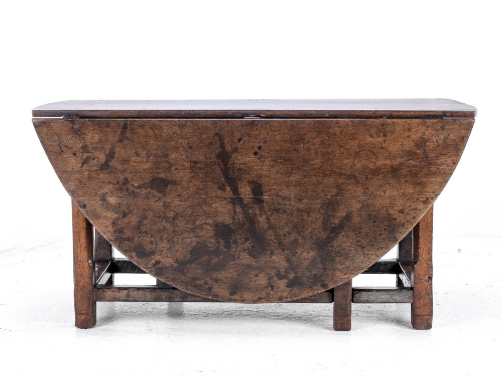 Late C17th /Early C18th Oak Gateleg Drop Leaf Country Dining Table (8 Seater) View VII