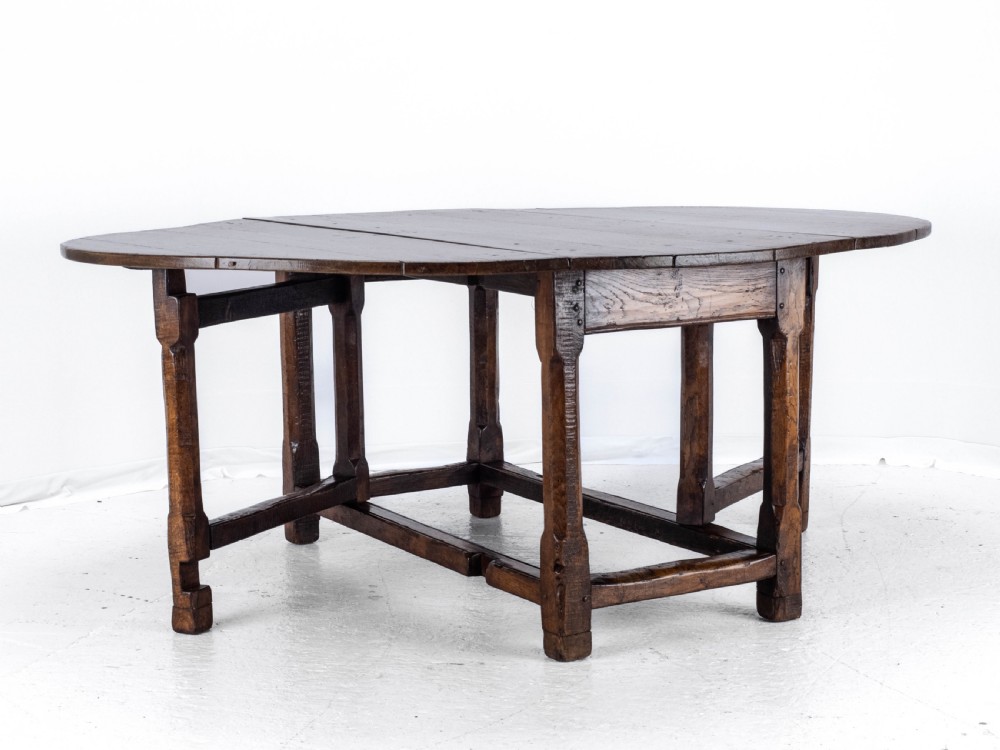 Late C17th /Early C18th Oak Gateleg Drop Leaf Country Dining Table (8 Seater) View VIII