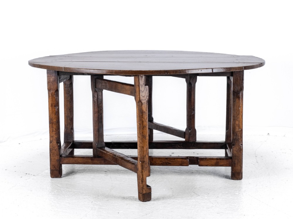 Late C17th /Early C18th Oak Gateleg Drop Leaf Country Dining Table (8 Seater) View X