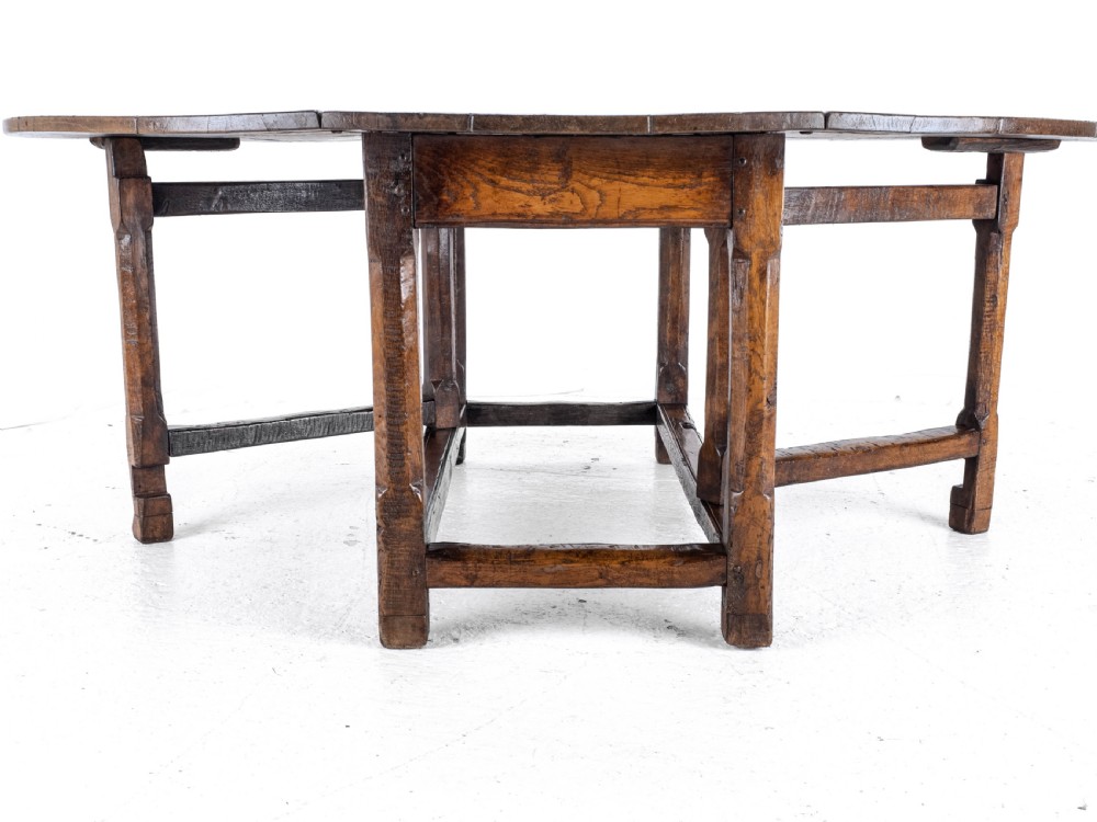 Late C17th /Early C18th Oak Gateleg Drop Leaf Country Dining Table (8 Seater) View XIV