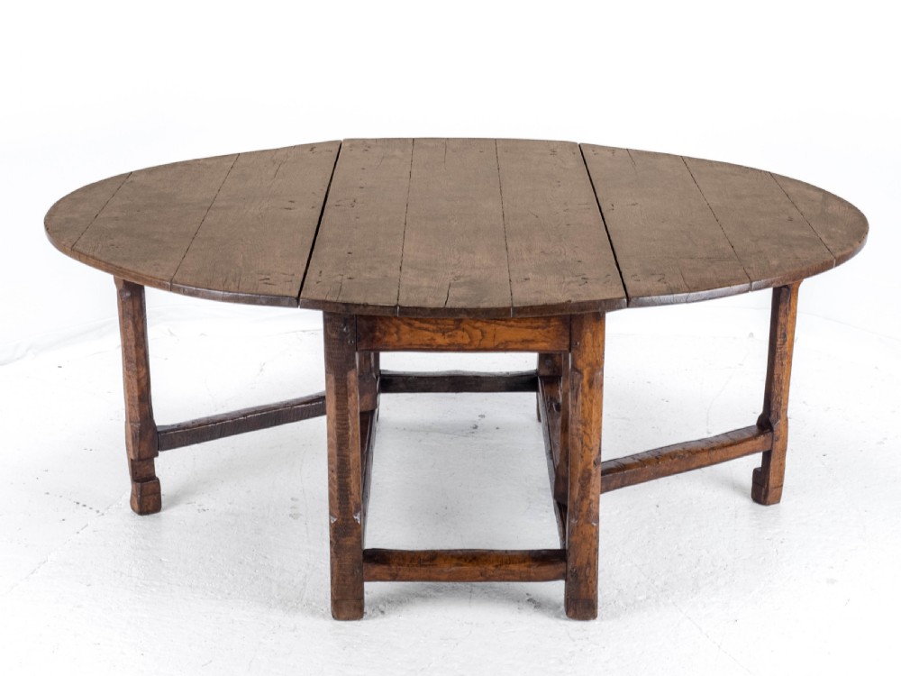 Late C17th /Early C18th Oak Gateleg Drop Leaf Country Dining Table (8 Seater) View XVI