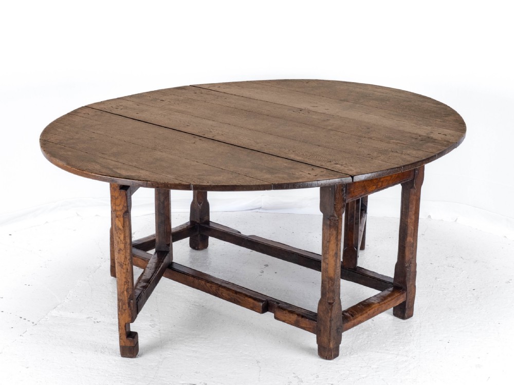 Late C17th /Early C18th Oak Gateleg Drop Leaf Country Dining Table (8 Seater) View XIX