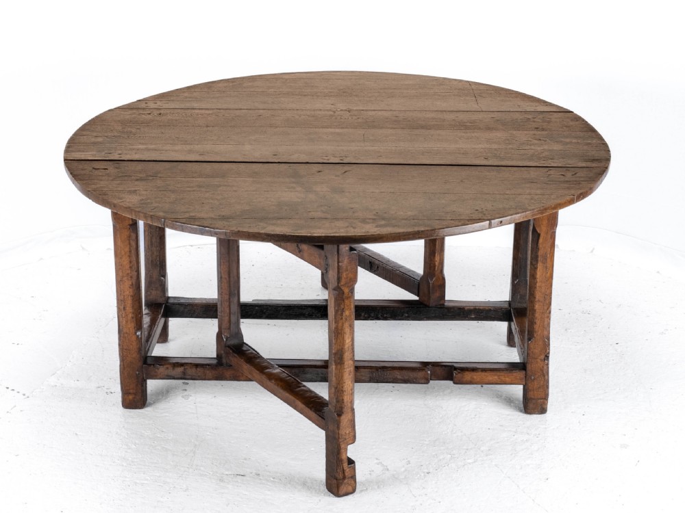 Late C17th /Early C18th Oak Gateleg Drop Leaf Country Dining Table (8 Seater) View XXI