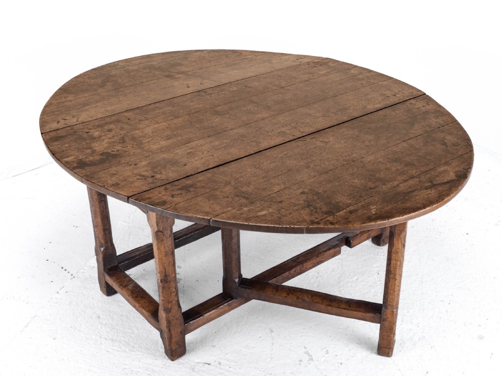 Late C17th /Early C18th Oak Gateleg Drop Leaf Country Dining Table (8 Seater) View XXIII