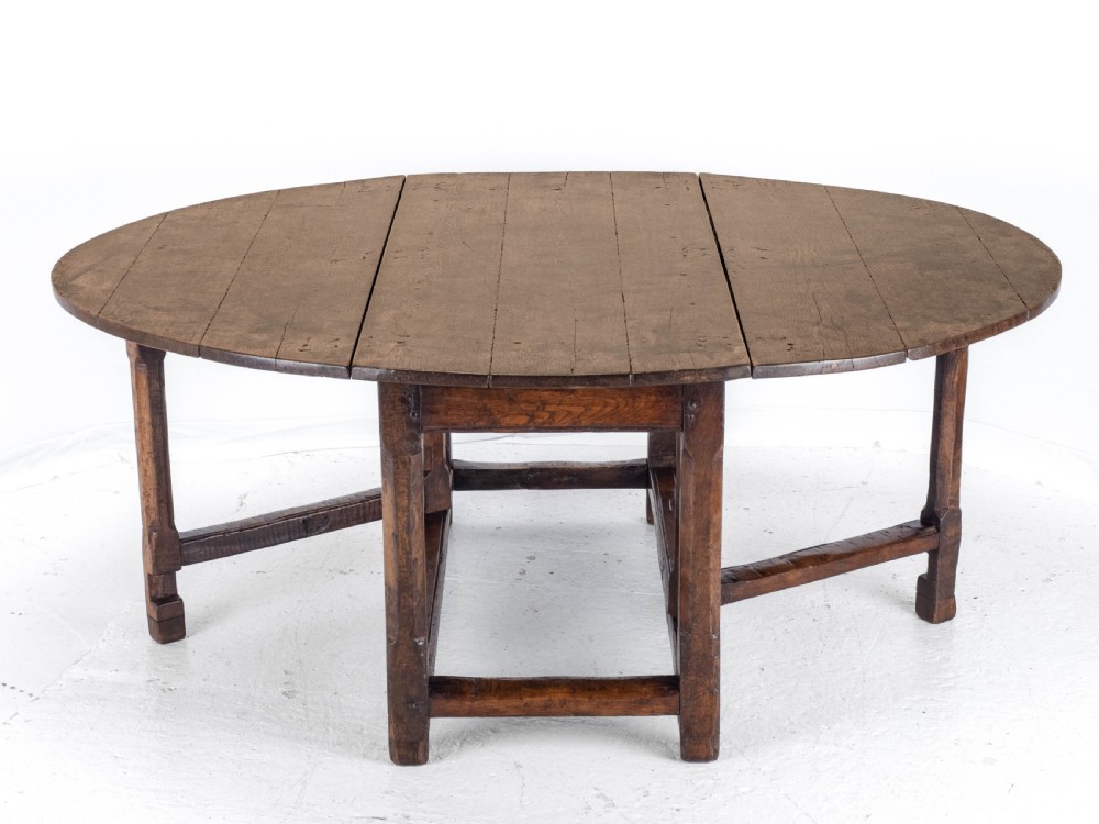 Late C17th /Early C18th Oak Gateleg Drop Leaf Country Dining Table (8 Seater) View XXIX