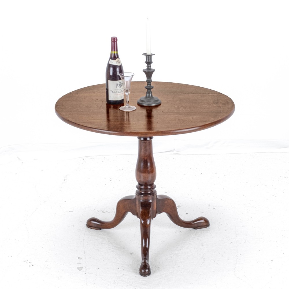 Georgian Oak Country Tripod Supper Table C1770 (George III Tilt-top Side Lamp) View II