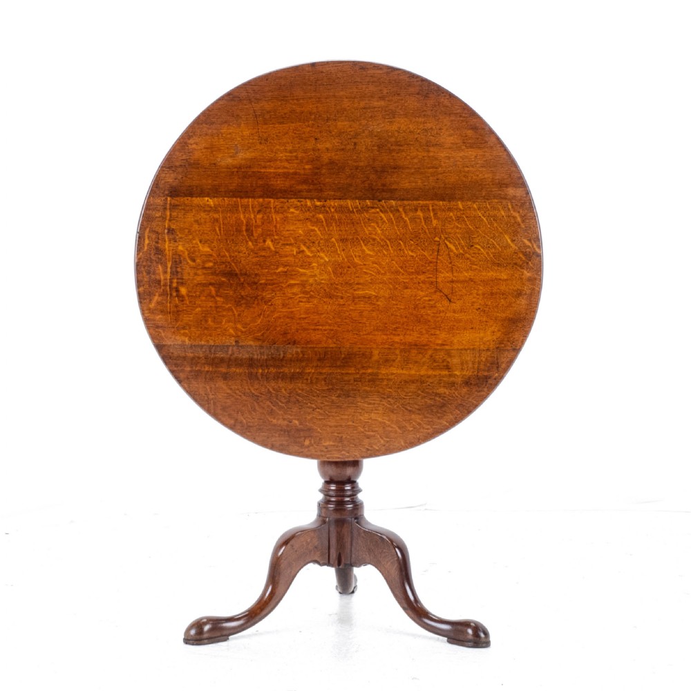 Georgian Oak Country Tripod Supper Table C1770 (George III Tilt-top Side Lamp) View III