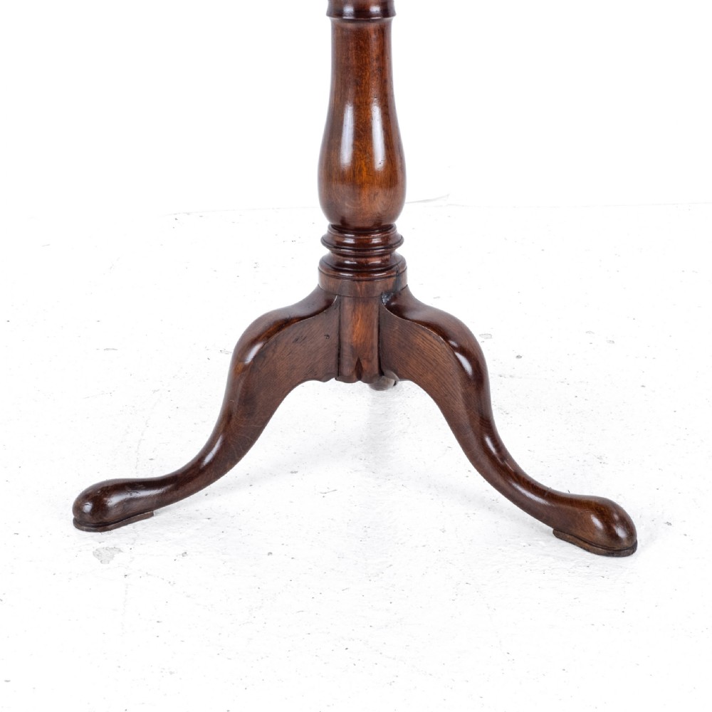 Georgian Oak Country Tripod Supper Table C1770 (George III Tilt-top Side Lamp) View X