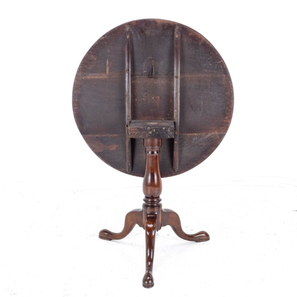Georgian Oak Country Tripod Supper Table C1770 (George III Tilt-top Side Lamp) View XII