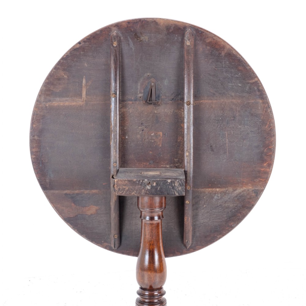 Georgian Oak Country Tripod Supper Table C1770 (George III Tilt-top Side Lamp) View XIII
