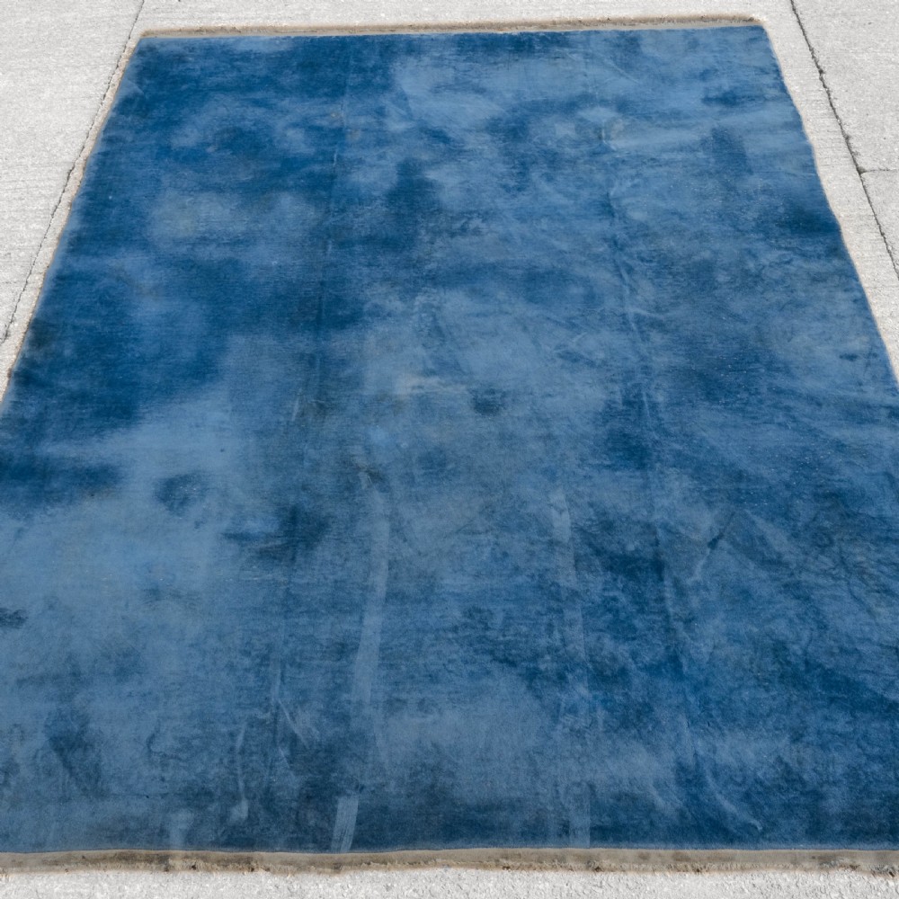 Chinese Art Deco Monochrome Solid Carved Carpet C1930 12'6