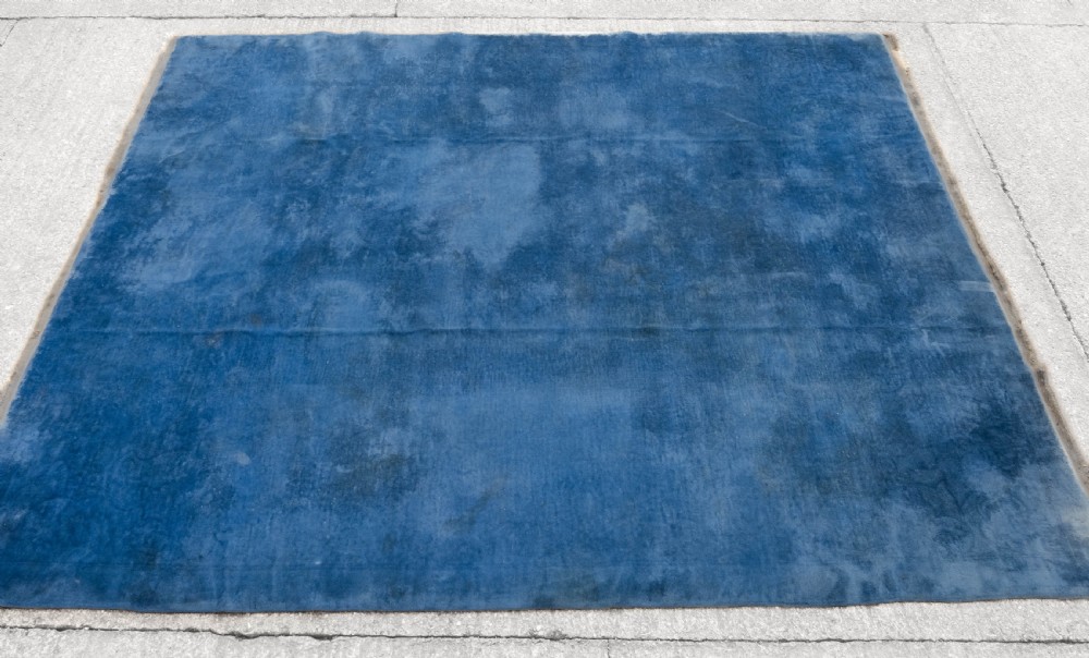 Chinese Art Deco Monochrome Solid Carved Carpet C1930 12'6