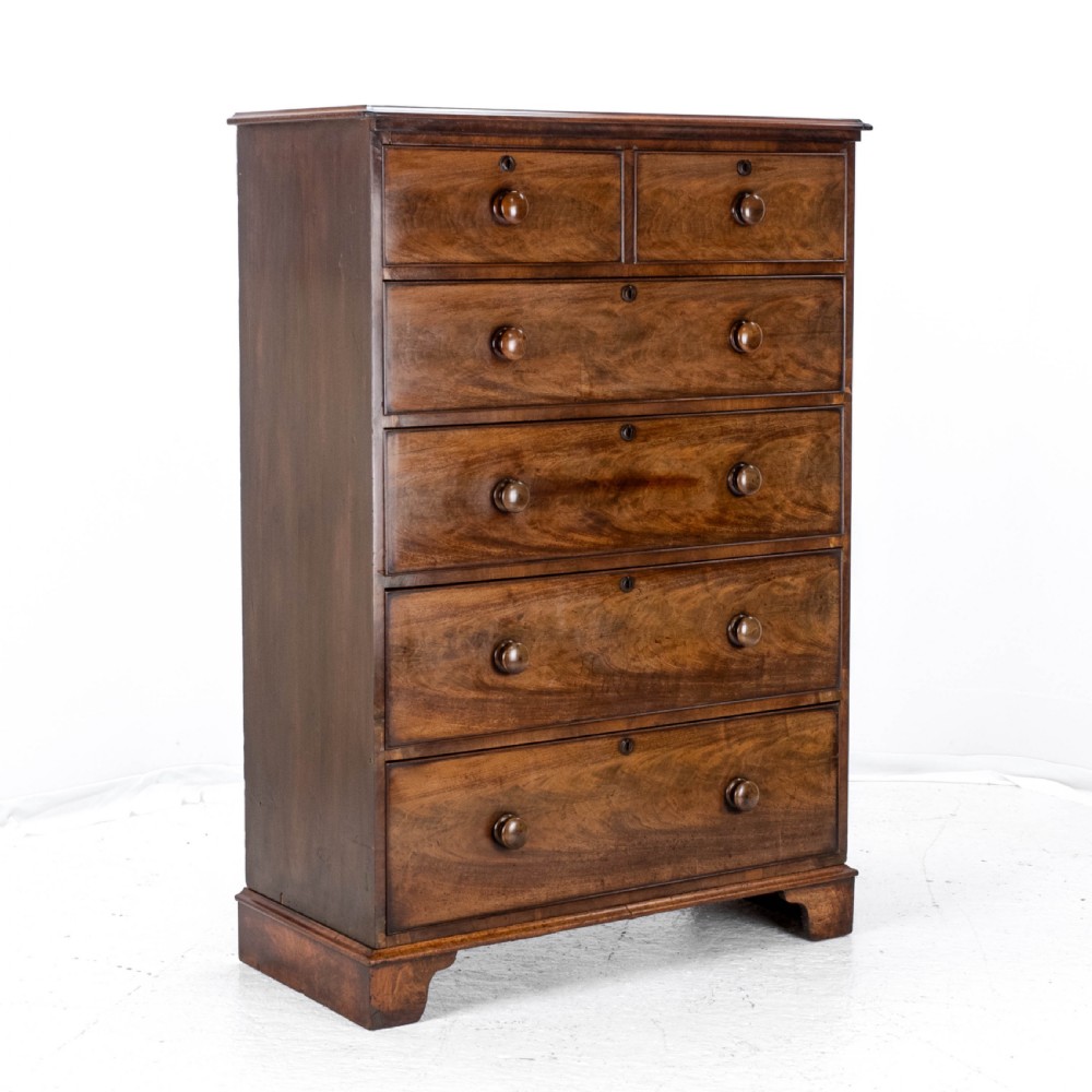 Victorian Mahogany Tall Straight Front Chest of Drawers C1860 (Tallboy)