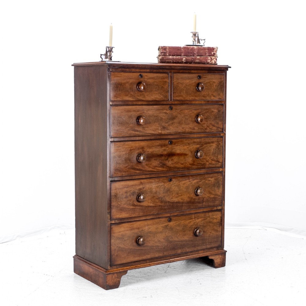 Victorian Mahogany Tall Straight Front Chest of Drawers C1860 (Tallboy) View II
