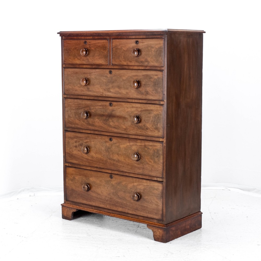 Victorian Mahogany Tall Straight Front Chest of Drawers C1860 (Tallboy) View IV