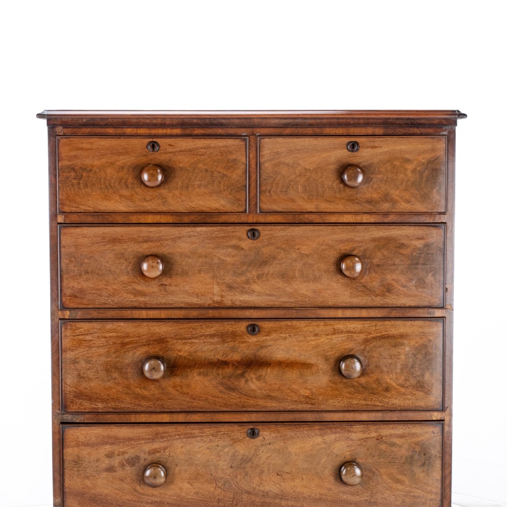 Victorian Mahogany Tall Straight Front Chest of Drawers C1860 (Tallboy) View V